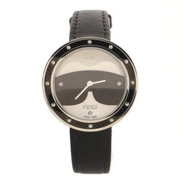 Fendi My Way Karlito Quartz Watch Stainless Steel and Leather with Diamond Markers 36