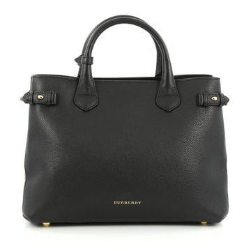 Banner Convertible Tote Leather and House Check Canvas Medium