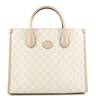 Gucci Structured Top Handle Open Tote GG Coated Canvas Small