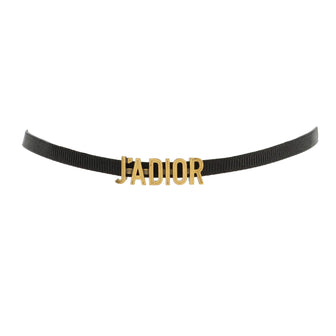 Christian Dior J'Adior Choker Necklace Grosgrain Ribbon and Metal