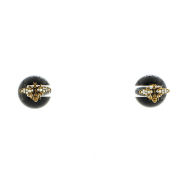 Christian Dior Tribales Bee Stud Earrings Faux Pearl with Crystal Embellished Metal