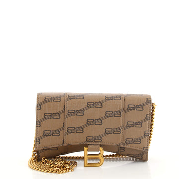 Balenciaga Hourglass Chain Wallet BB Coated Canvas