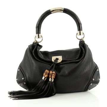 Gucci Indy Hobo Leather Medium Black