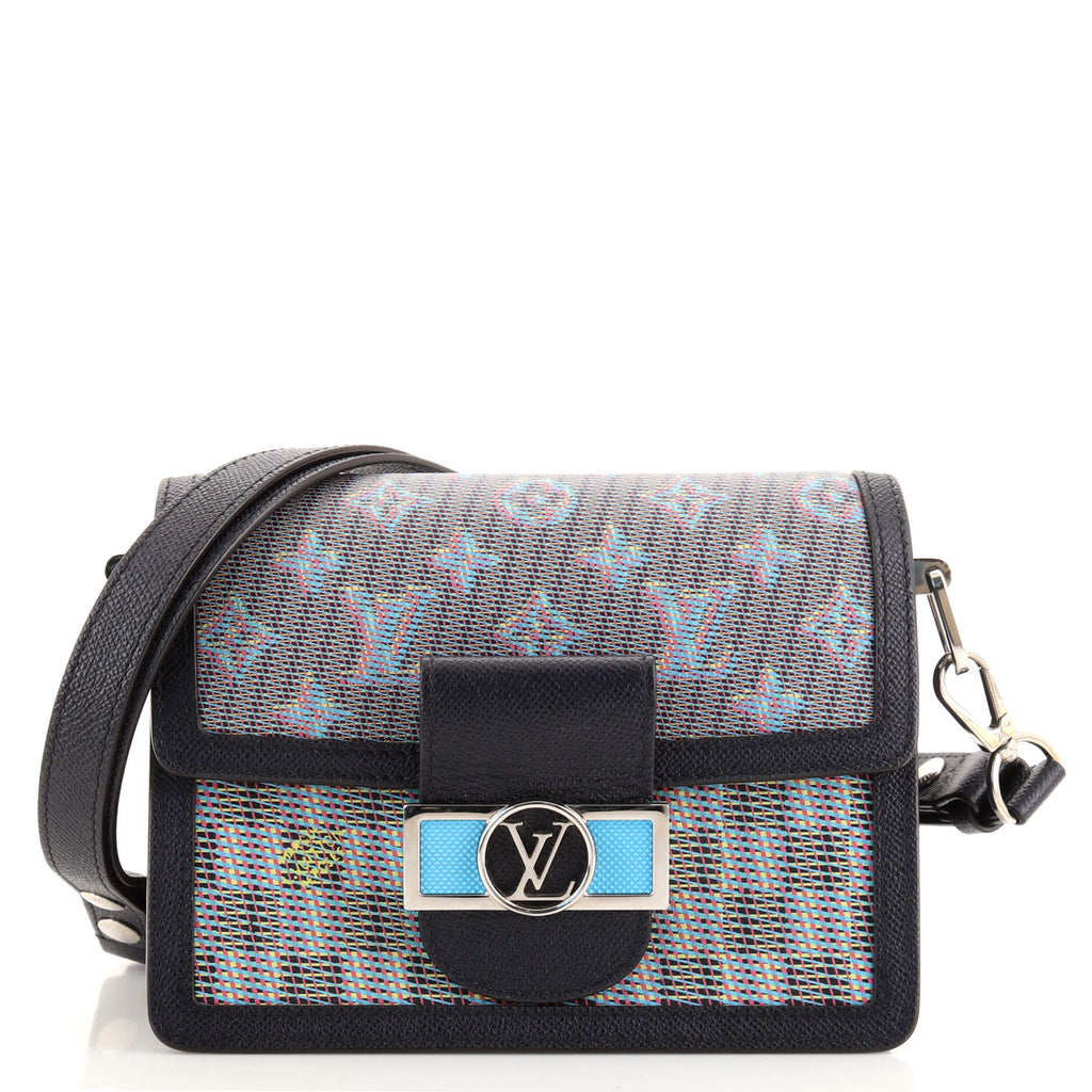 Louis Vuitton Dauphine Shoulder Bag Damier Monogram LV Pop Canvas Mini Blue  1668521