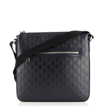 Gucci Signature Zip Messenger Bag Guccissima Leather Medium