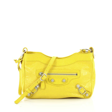 Balenciaga Hip Crossbody Giant Studs Bag Leather yellow