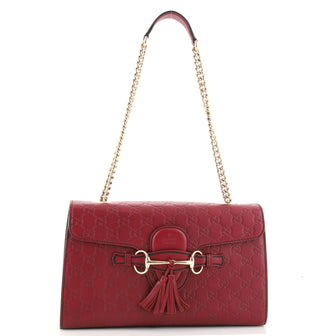 Gucci Emily Chain Flap Bag Guccissima Leather Medium