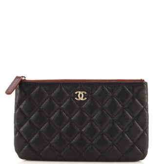 Chanel Classic O Case Pouch Quilted Caviar Small
