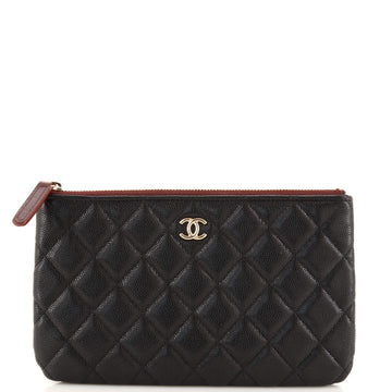 Chanel Classic O Case Pouch Quilted Caviar Small