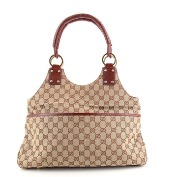 Gucci Vintage Front Pocket Shoulder Bag GG Canvas Medium