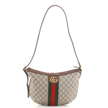 Gucci Ophidia Half Moon Hobo GG Coated Canvas Small