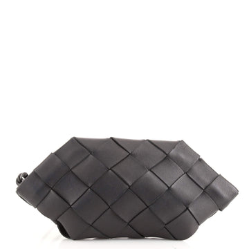 Bottega Veneta Wristlet Zip Pouch Maxi Intrecciato Leather Medium