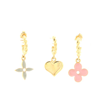Louis Vuitton Sweet Monogram 3 Huggie Earrings Set Metal and Enamel