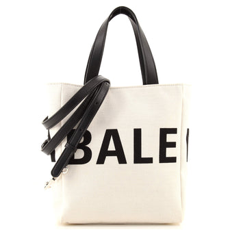 Balenciaga Logo Convertible Shopping Tote Canvas Small