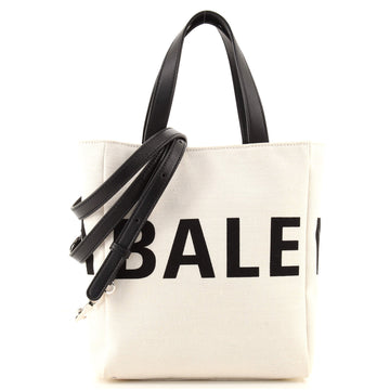 Balenciaga Logo Convertible Shopping Tote Canvas Small