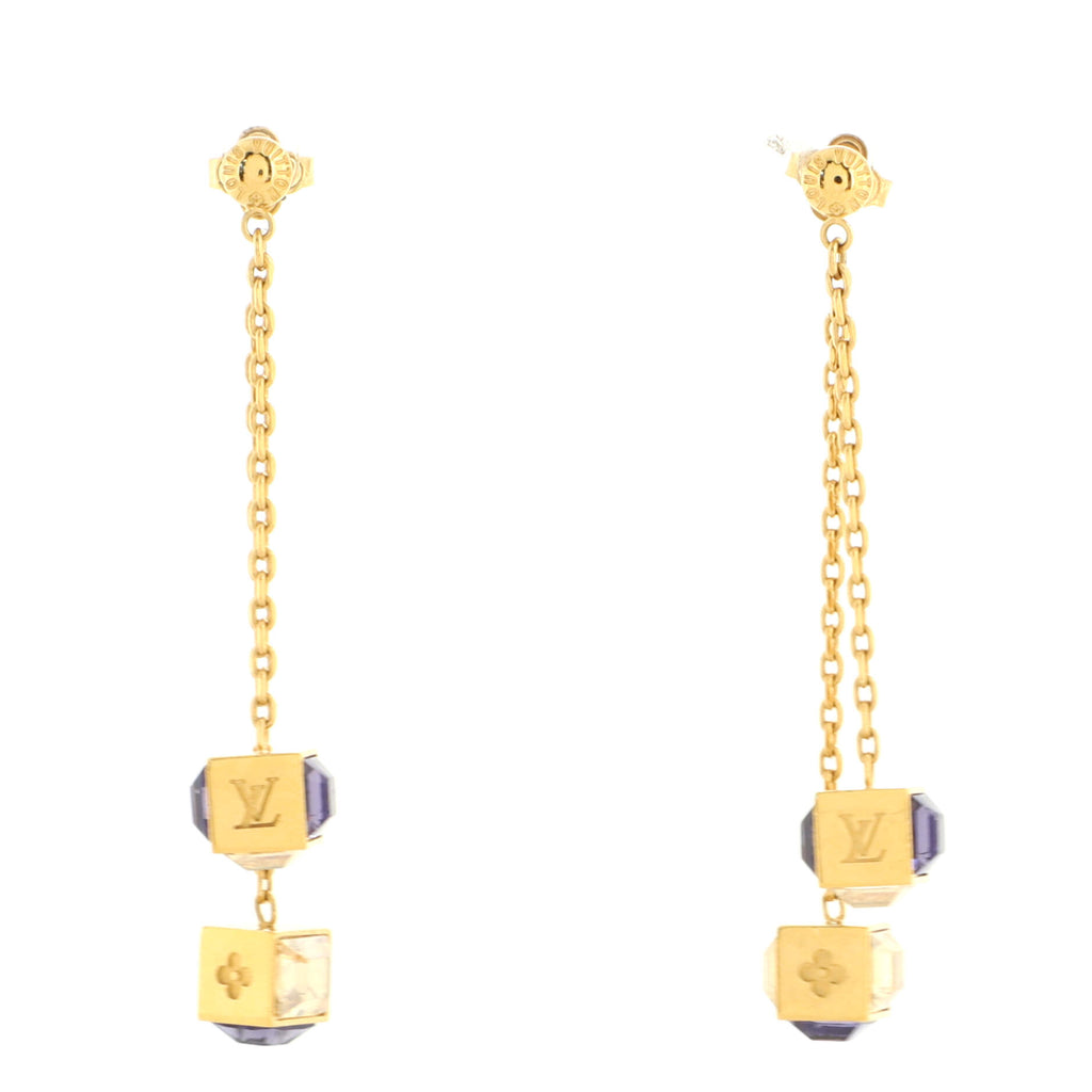 Louis Vuitton Gamble Charm Drop Earrings  Rent Louis Vuitton jewelry for  $55/month