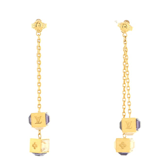 Louis Vuitton Gamble Dangle Earrings Metal and Crystals