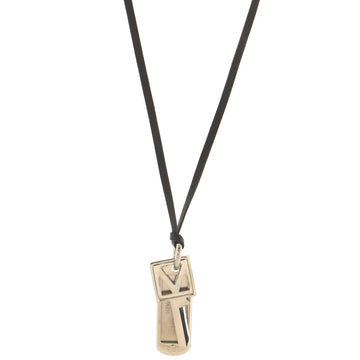 Louis Vuitton Collier Plaque V Square Pendant Necklace Metal