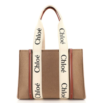 Chloe Woody Tote Recycled Felt with Leather and Canvas Medium
