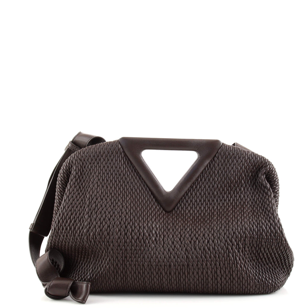 Bottega Veneta Point V Quilted Leather Top-Handle Bag