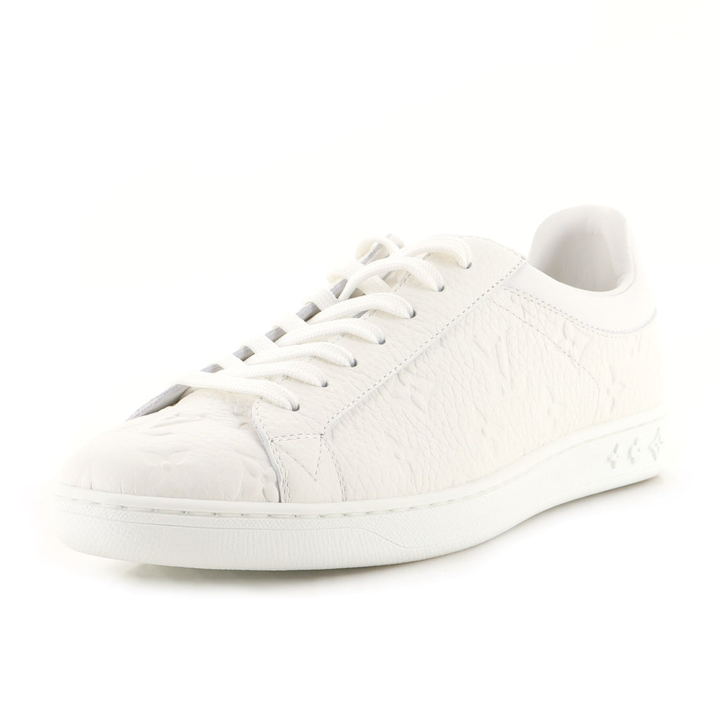 Louis Vuitton White/Gold Monogram Leather Luxembourg Sneakers Size