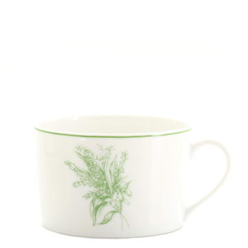Christian Dior Green New Lily of the Valley 4-Piece Tea Cup & Saucer Set Printed Porcelain