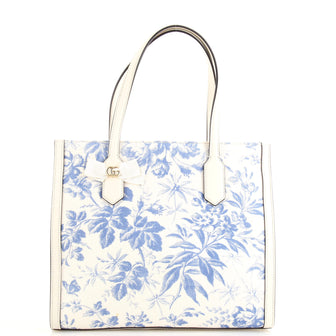Gucci GG Ribbon Tote Coated Printed Canvas Medium
