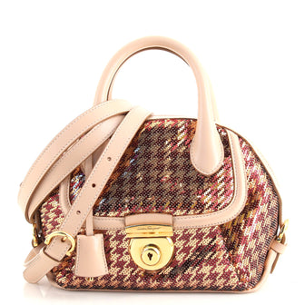 Salvatore Ferragamo Fiamma Convertible Satchel Sequins Mini