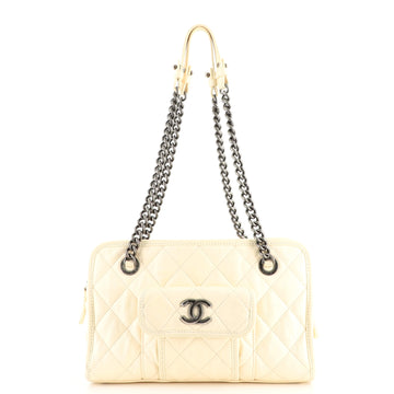 Chanel Causal Riviera Zip Shopping Tote Quilted Calfskin Small
