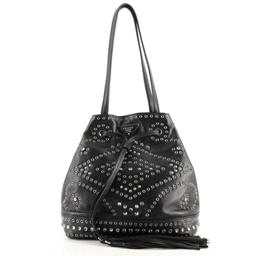 Prada Bucket Bag Studded Soft Calfskin Large