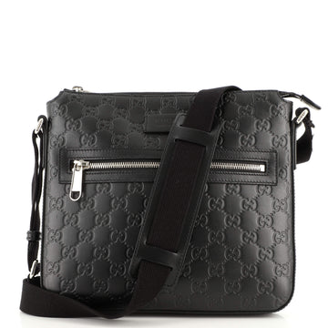 Gucci Signature Zip Messenger Bag Guccissima Leather Small