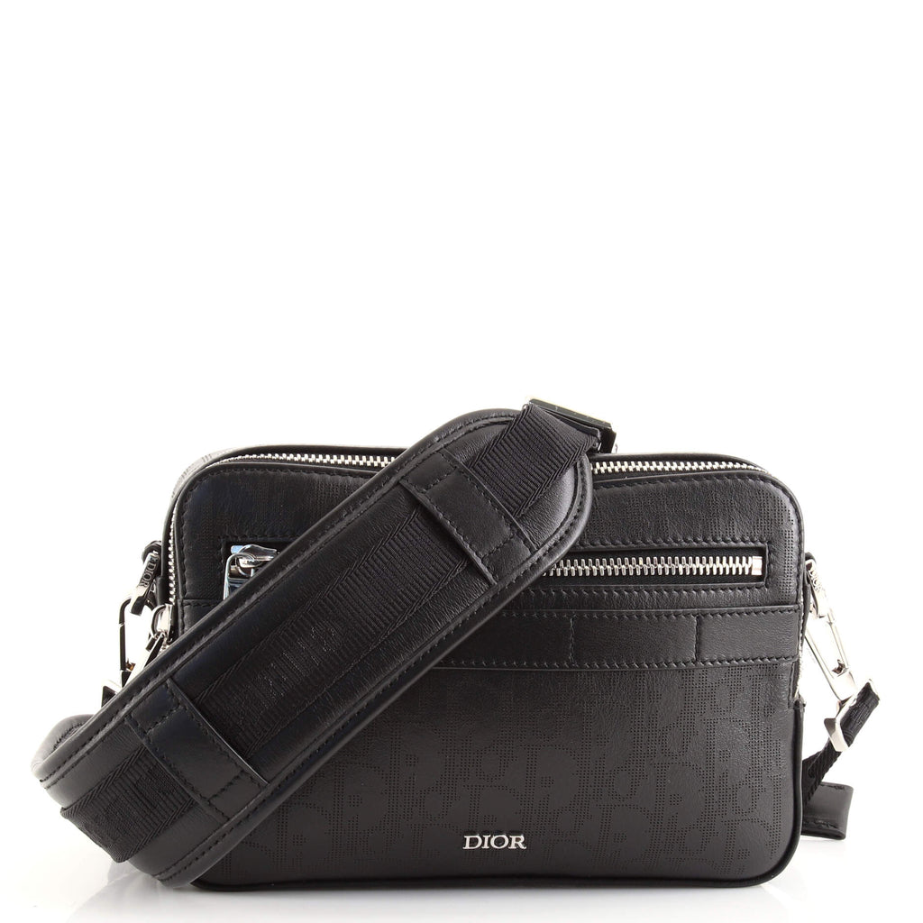 Safari Messenger Bag Black Dior Oblique Galaxy Leather