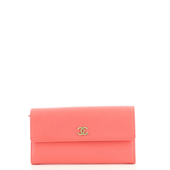 Chanel CC Gusset Flap Wallet Goatskin Long