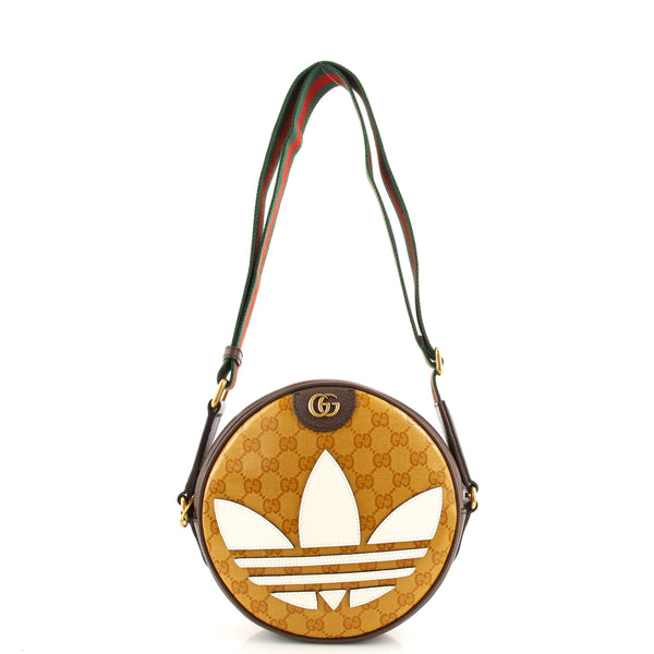 Gucci Ophidia x adidas Round Crossbody Bag GG Coated Canvas Small