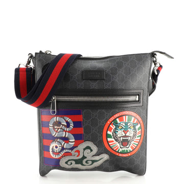Gucci Night Courrier Zip Messenger GG Coated Canvas with Applique Medium