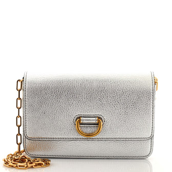 Burberry D-Ring Chain Wallet Leather