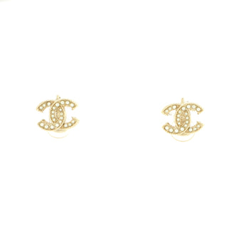Chanel CC Clip-On Earrings Metal and Faux Pearls