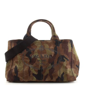 Prada Canapa Convertible Tote Printed Canvas Medium