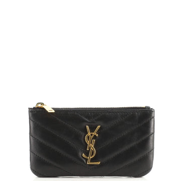 Saint Laurent Monogram Key Pouch Matelasse Chevron Leather