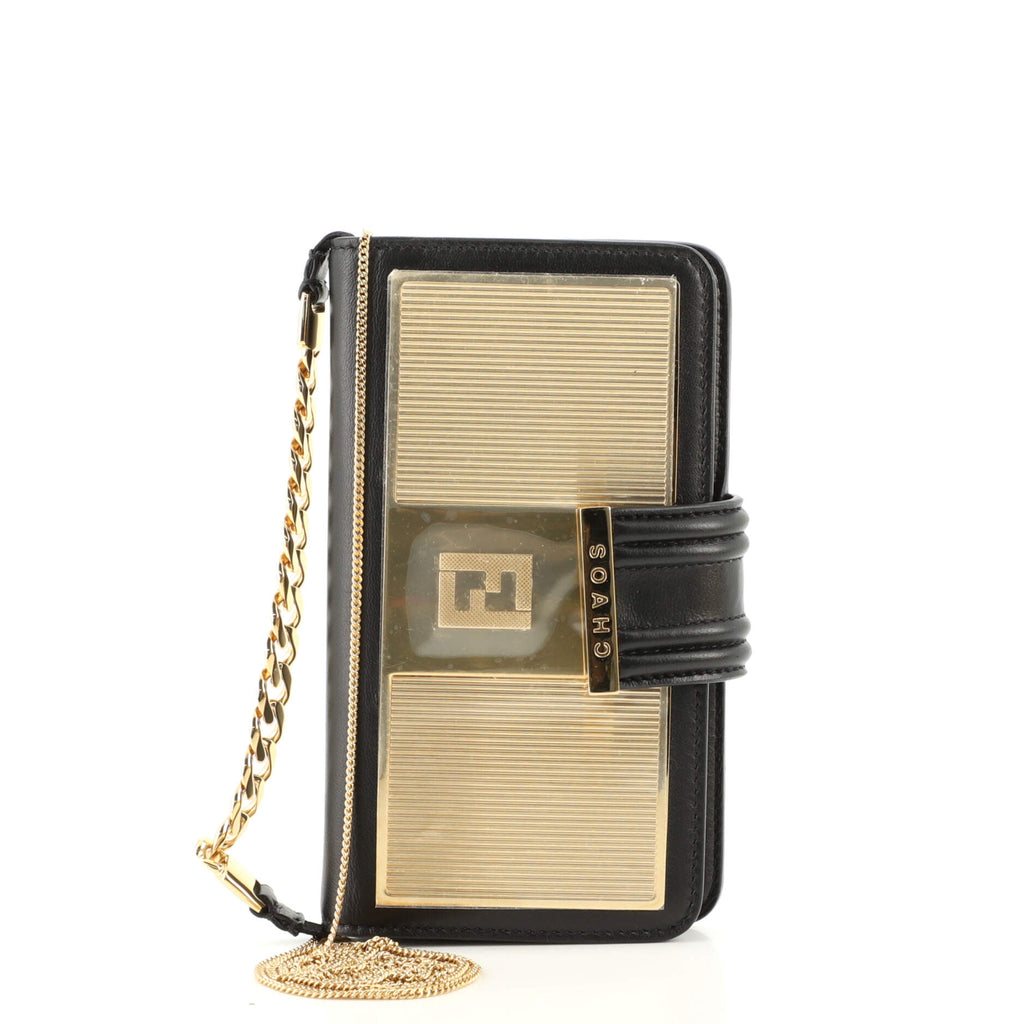 Fendi Chaos Phone Case with Chain Leather and Metal 166997 Fendi Chaos Phone Case with Chain Leather and Metal 166997