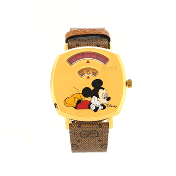 Gucci Disney Mickey Mouse Grip Quartz Watch Stainless Steel and Leather 35