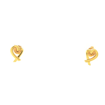 Tiffany & Co. Paloma Picasso Loving Heart Stud Earrings 18K Yellow Gold