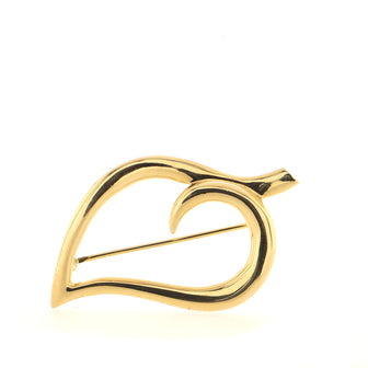Tiffany & Co. Leaf Heart Brooch 18K Yellow Gold