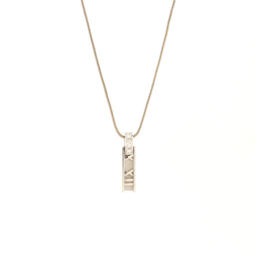 Tiffany & Co. Atlas Bar Pendant Necklace 18K White Gold with Diamonds