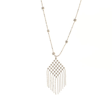 Tiffany & Co. Fringe Flower Bead Necklace 18K White Gold