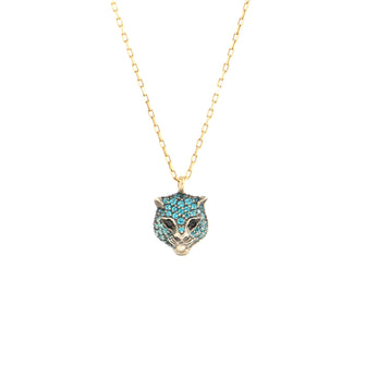 Gucci Le Marche Des Merveilles Pendant Necklace 18K Yellow Gold and Sterling Silver with Blue Topaz, Black Spinel and Pearl