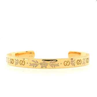 Gucci Icon Blooms Cuff Bracelet 18K Yellow Gold with Enamel