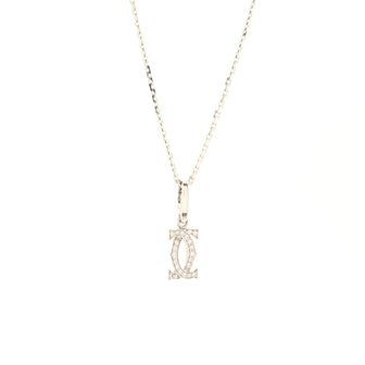 Cartier 2C Pendant Necklace 18K White Gold with Diamonds