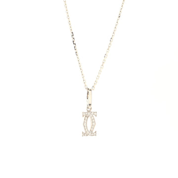 Cartier 2C Pendant Necklace 18K White Gold with Diamonds