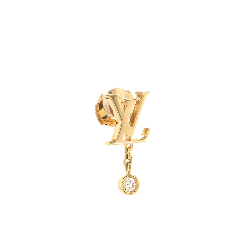 Shop Louis Vuitton Idylle blossom lv ear stud, white gold and